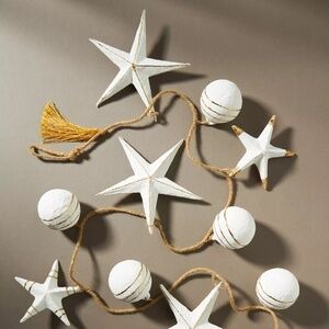 ANTHROPOLOGIE STARS & ORBS GARLAND 72"L NIB HANDMADE